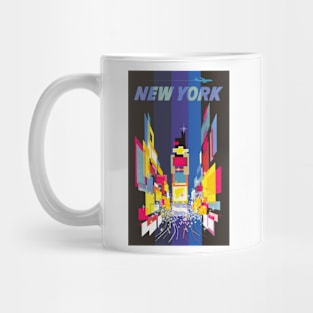 Vintage Travel Poster, Fly New York Mug